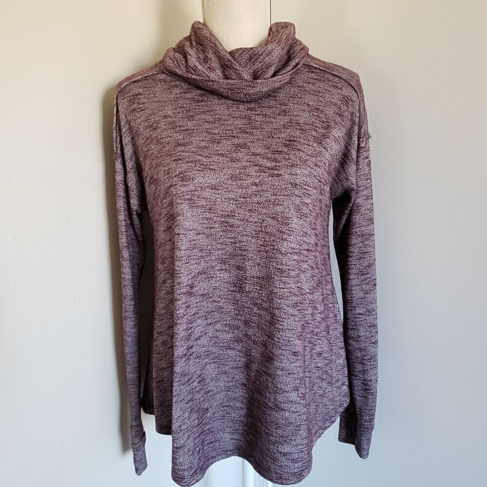 Wild Pearl Knit Cowl Neck Long Sleeve Pullover Keyhole Back Size Women's Small